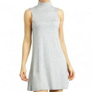 Sofra Sleeveless Mock-Neck Dress in Heather Grey